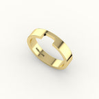 Classic Radiant or Emerald Cut Carved Wedding Band