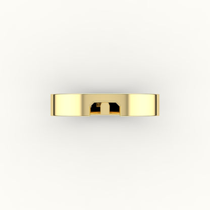 Classic Radiant or Emerald Cut Carved Wedding Band