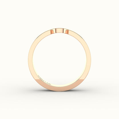Classic Round Cut Carved Wedding Band