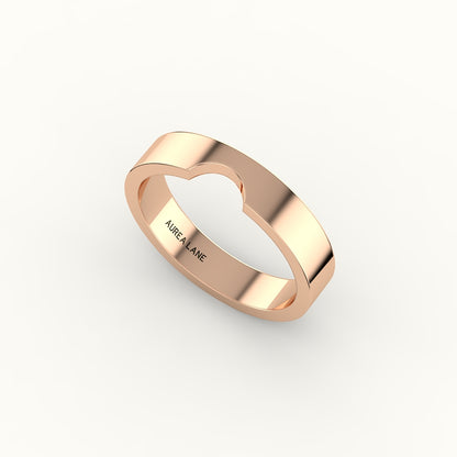 Classic Round Cut Carved Wedding Band