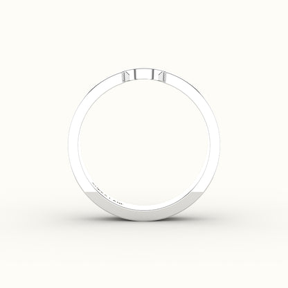 Classic Round Cut Carved Wedding Band