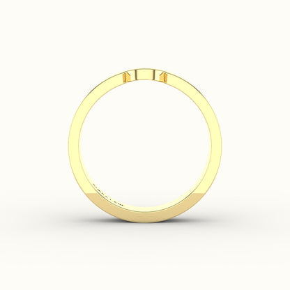 Classic Round Cut Carved Wedding Band