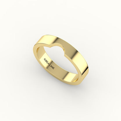 Classic Round Cut Carved Wedding Band