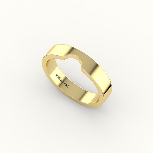 Classic Round Cut Carved Wedding Band